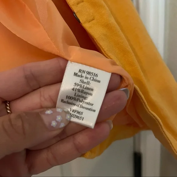 Linen Blend Jacket - Orange - Picture 4 of 6